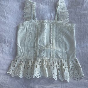 Zara Girls White Ruffle Top